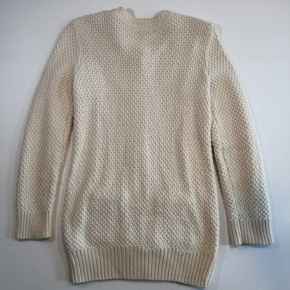 Girls GAP 100% Cotton Cable Knit Long Cardigan Sweater XXL Ivory Cream (14-16)